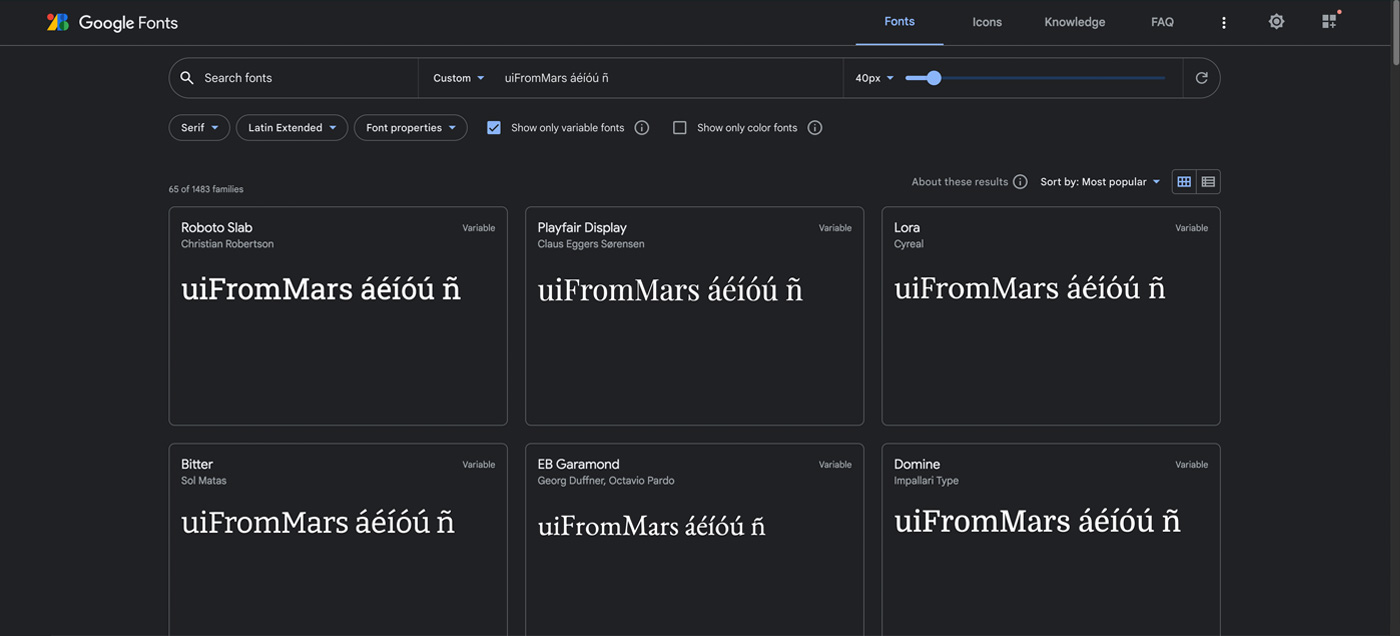 Cómo escoger y filtrar tipografías - Google Fonts