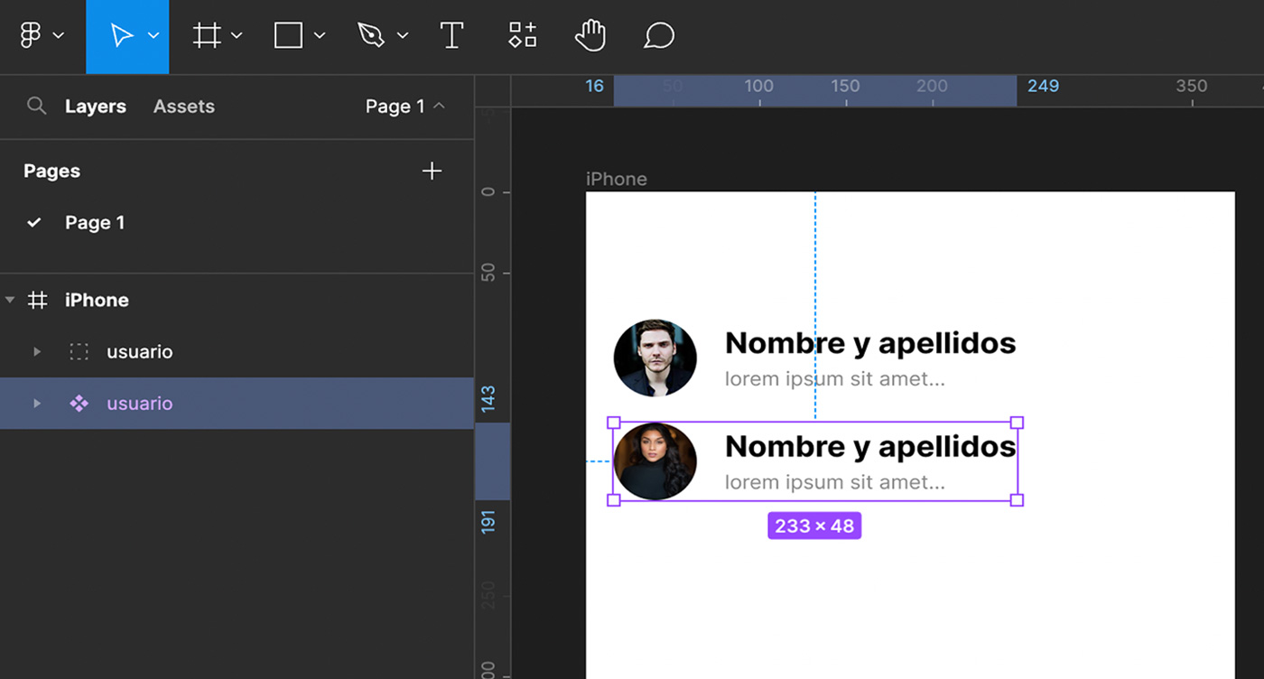 Cómo crear componentes en Figma