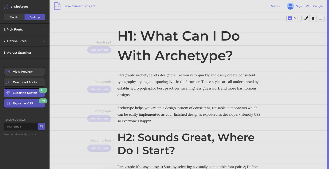 Archetype - Recursos diseño de interfaz (tipografía)