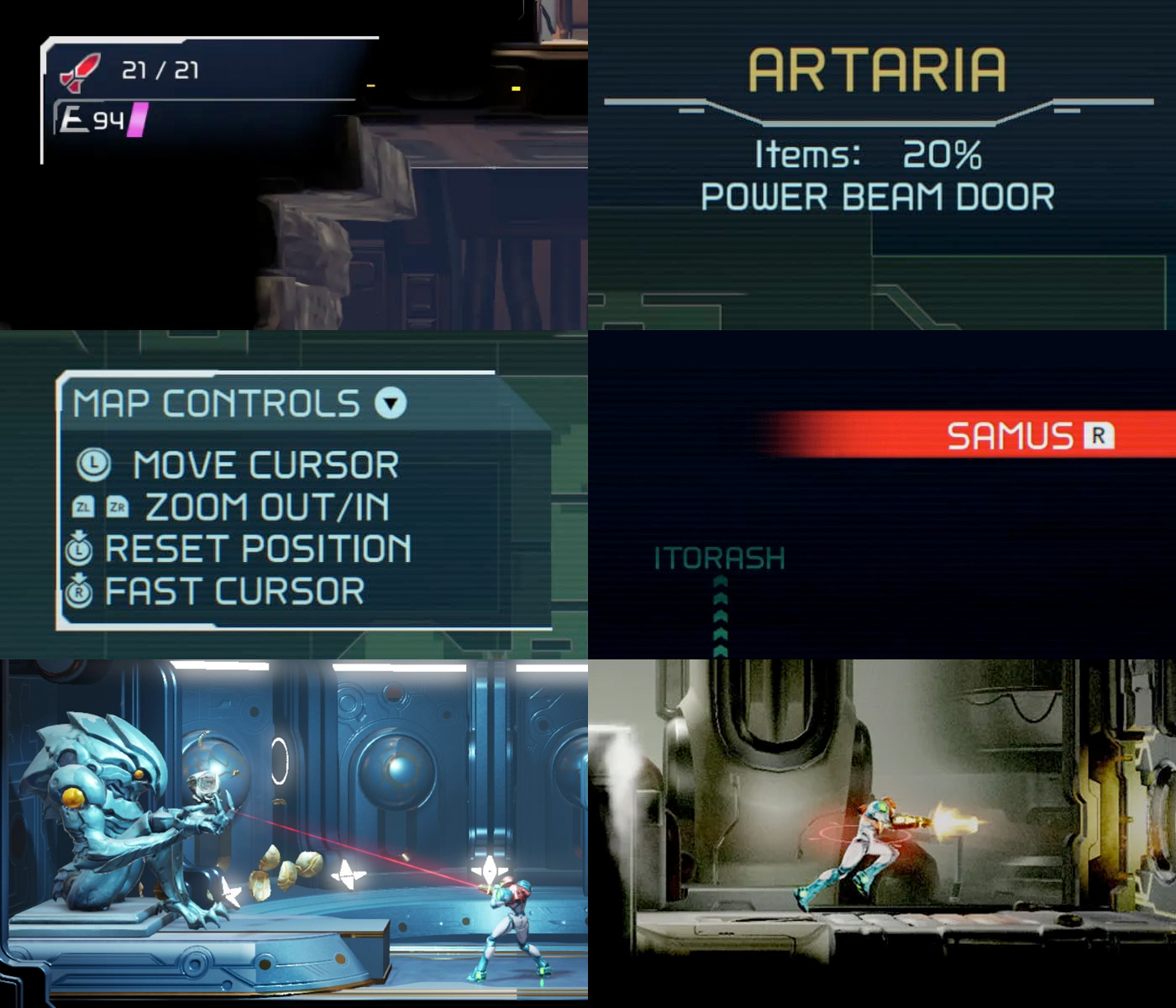 Varios detalles de la interfaz de Metroid Dread