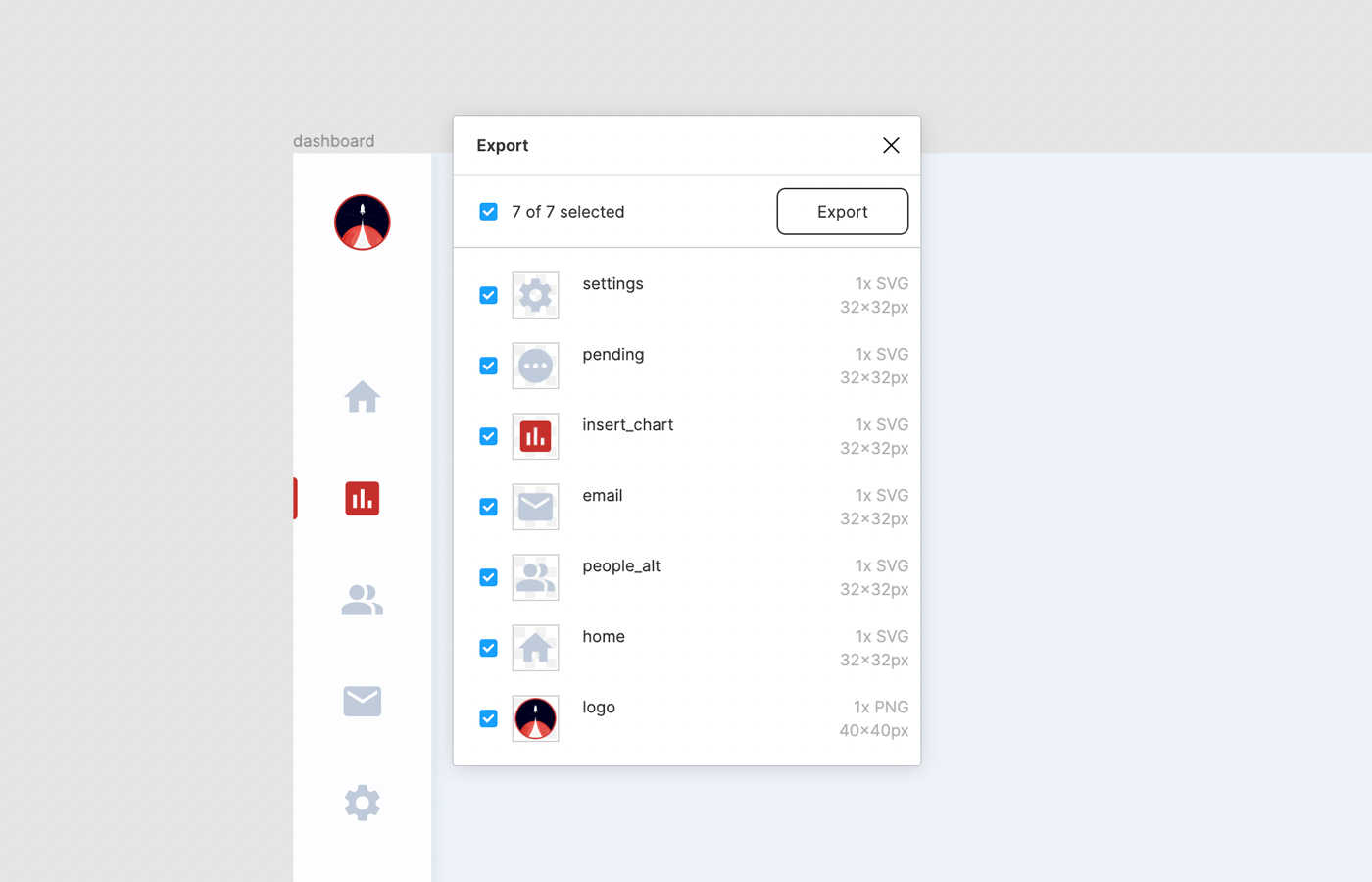 Exportar varios assets con Figma