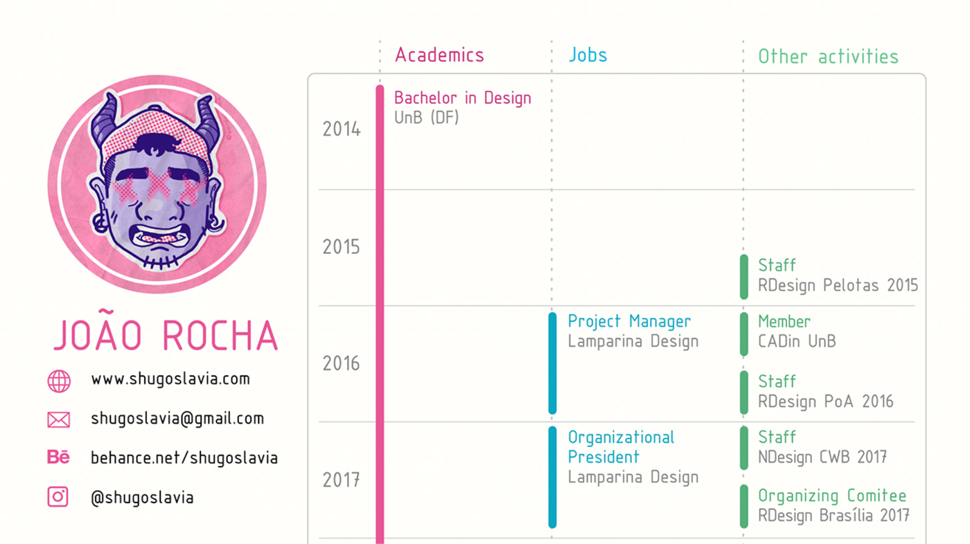 Cv con un timeline representando la experiencia