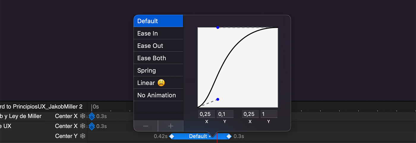 Tipos de animaciones en Principle