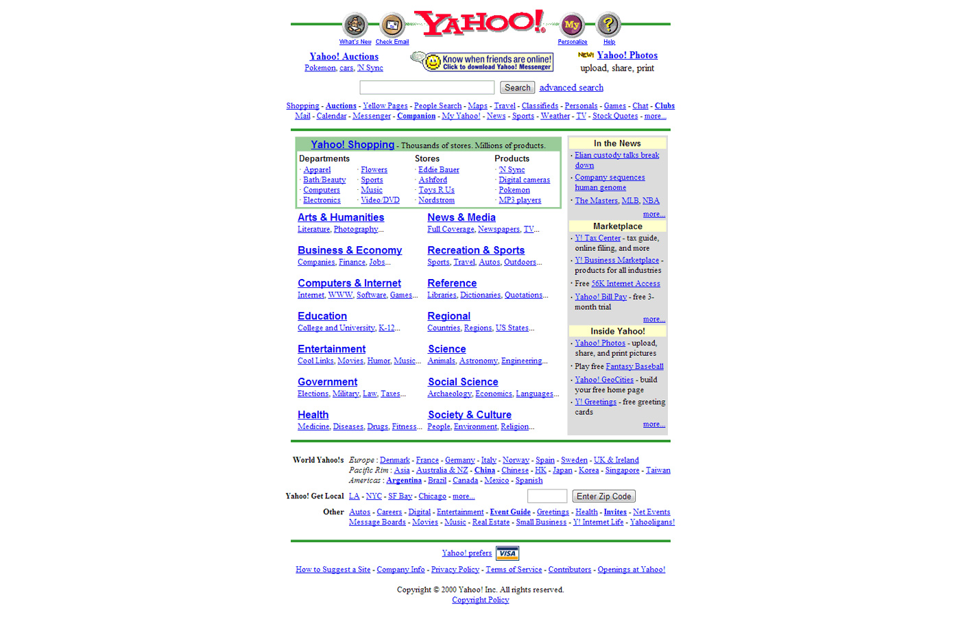 Ejemplo de la Web 1.0: Yahoo!