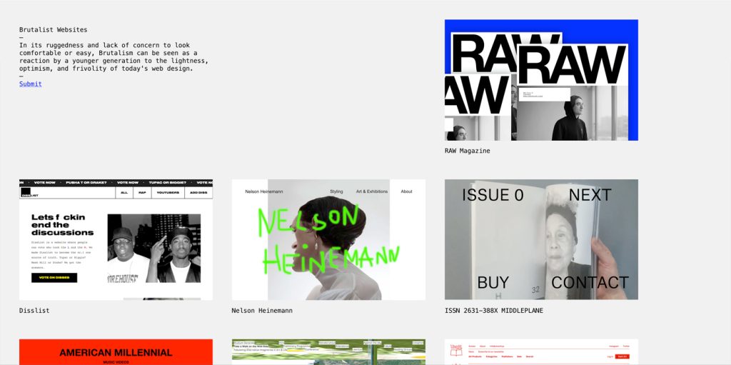 Brutalist Websites - Inspiración diseño brutalista