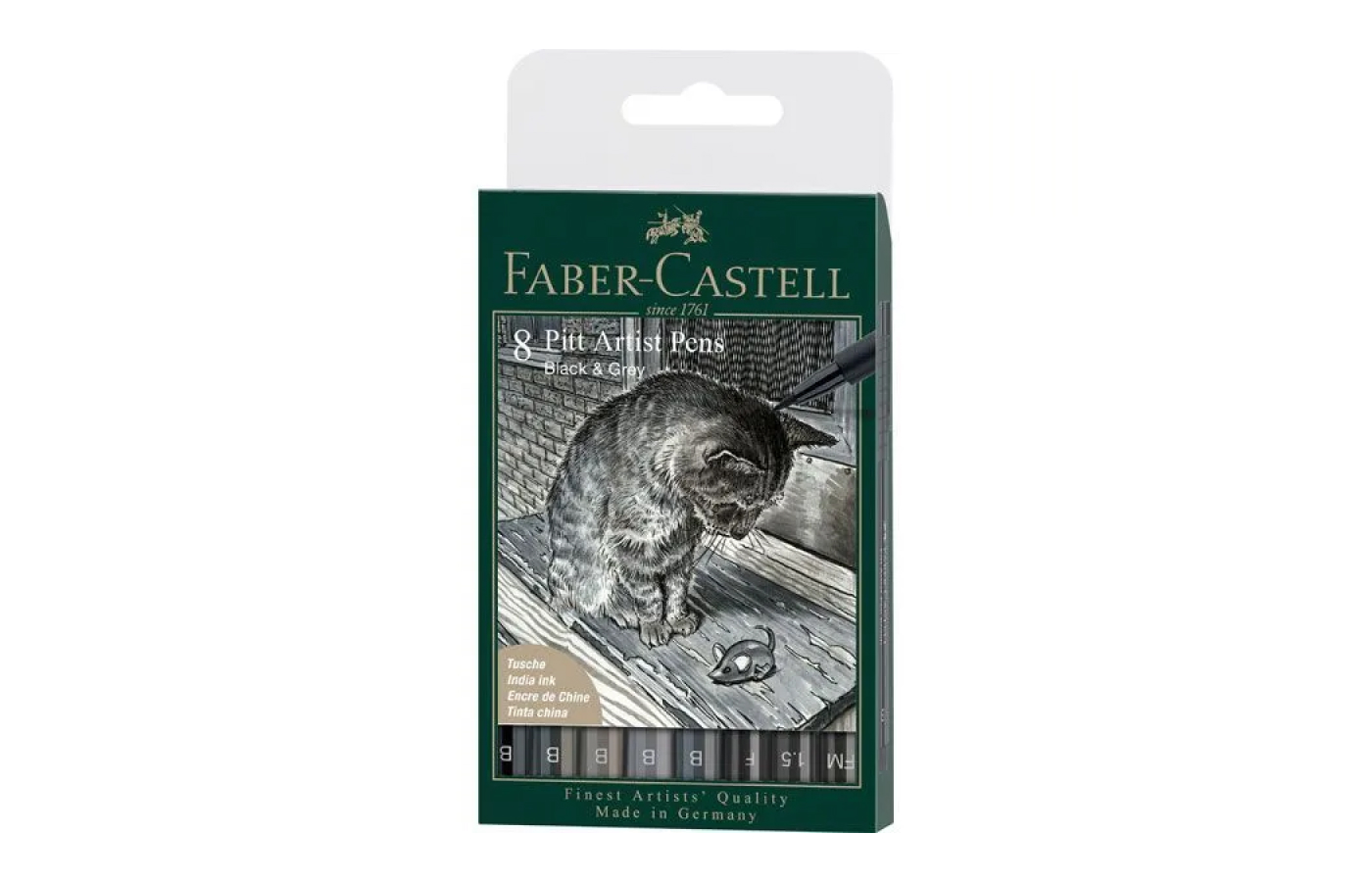 6 bolígrafos Faber-Castell en tonos grises